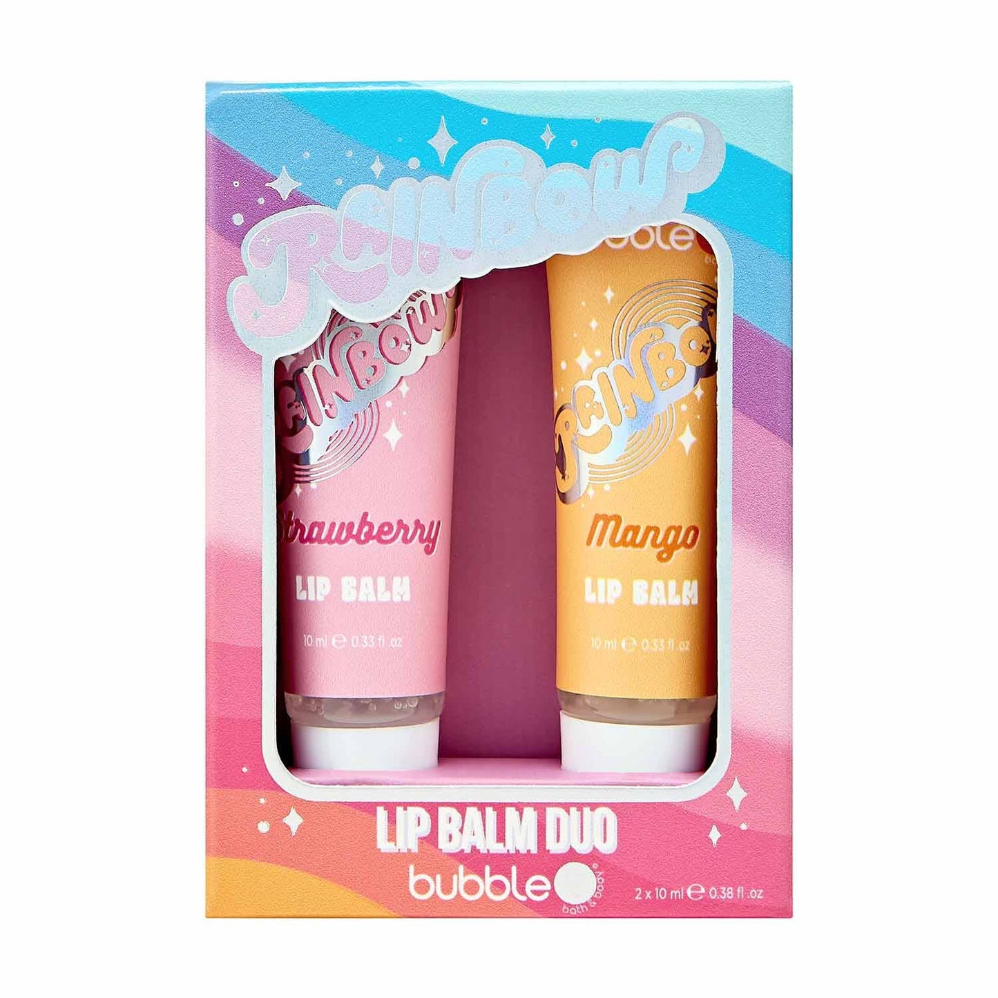 Rainbow Lip Balm Duo – Strawberry & Mango (2 x 10ml)