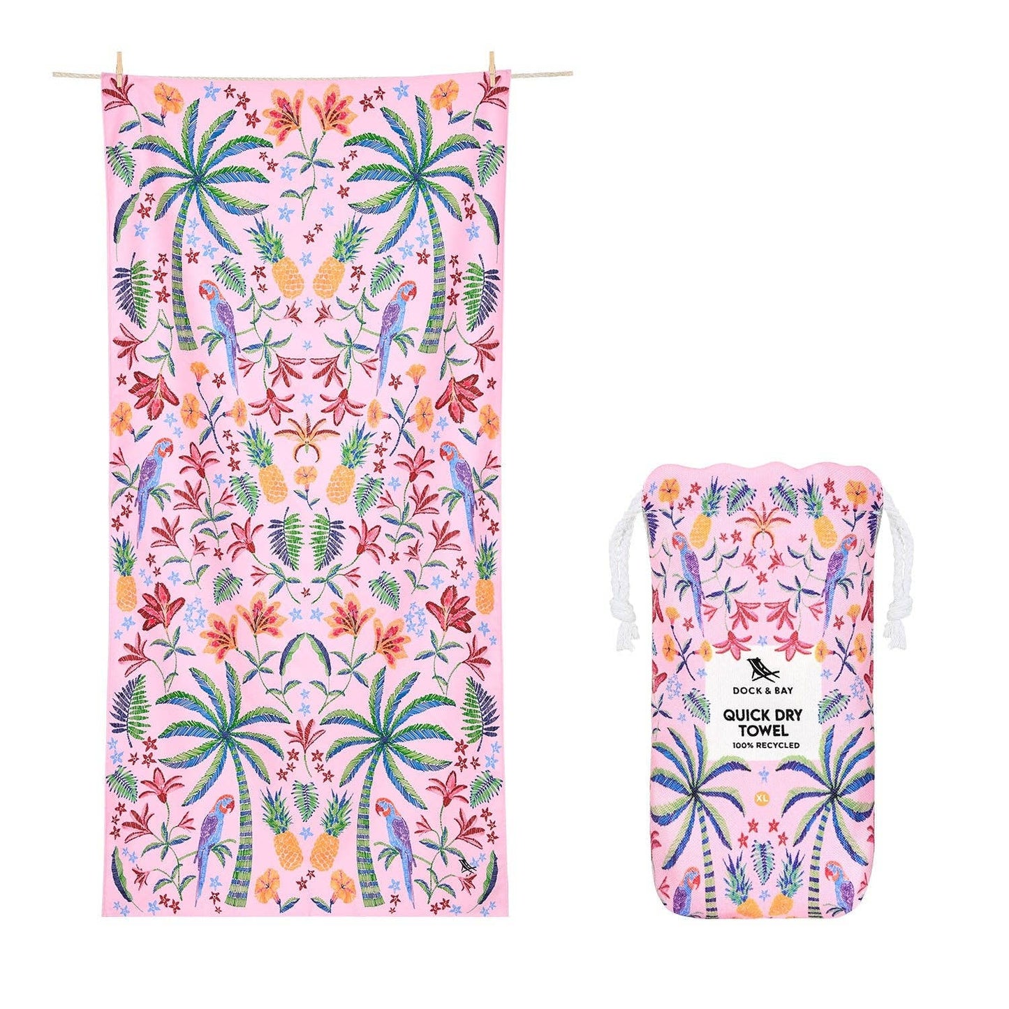 Dock & Bay Quick Dry Towel - Pink Paradise: Large (160x90cm)