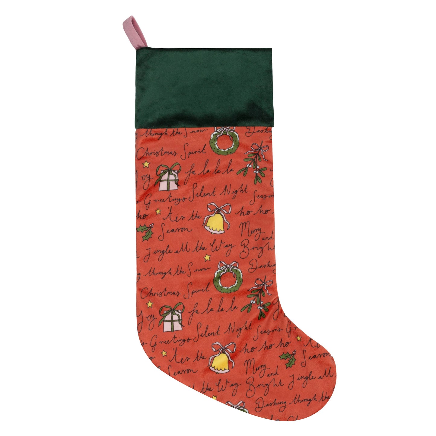 Christmas Spirit Velvet Stocking + Sack