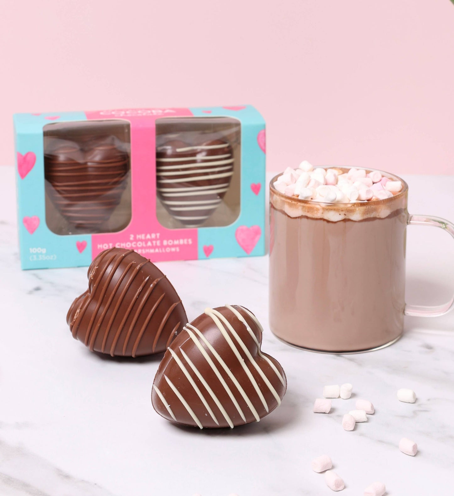 Heart Shaped Hot Chocolate Bombe Twin Pack
