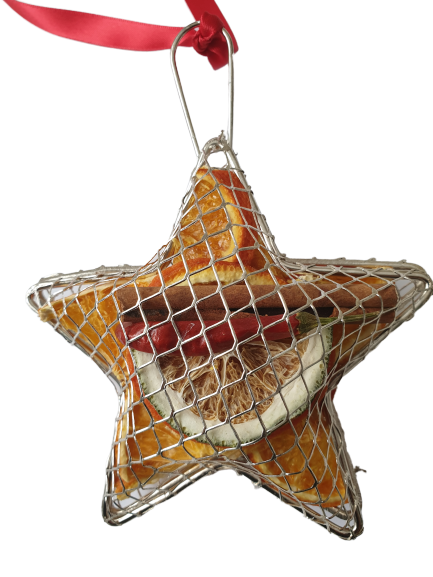 Hanging Metal Mesh Star – Scented with Christmas Spice