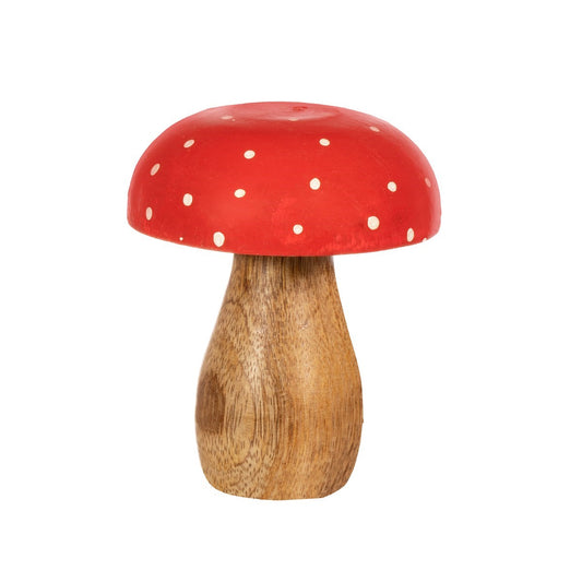 Red Wooden Mushroom Decoration
