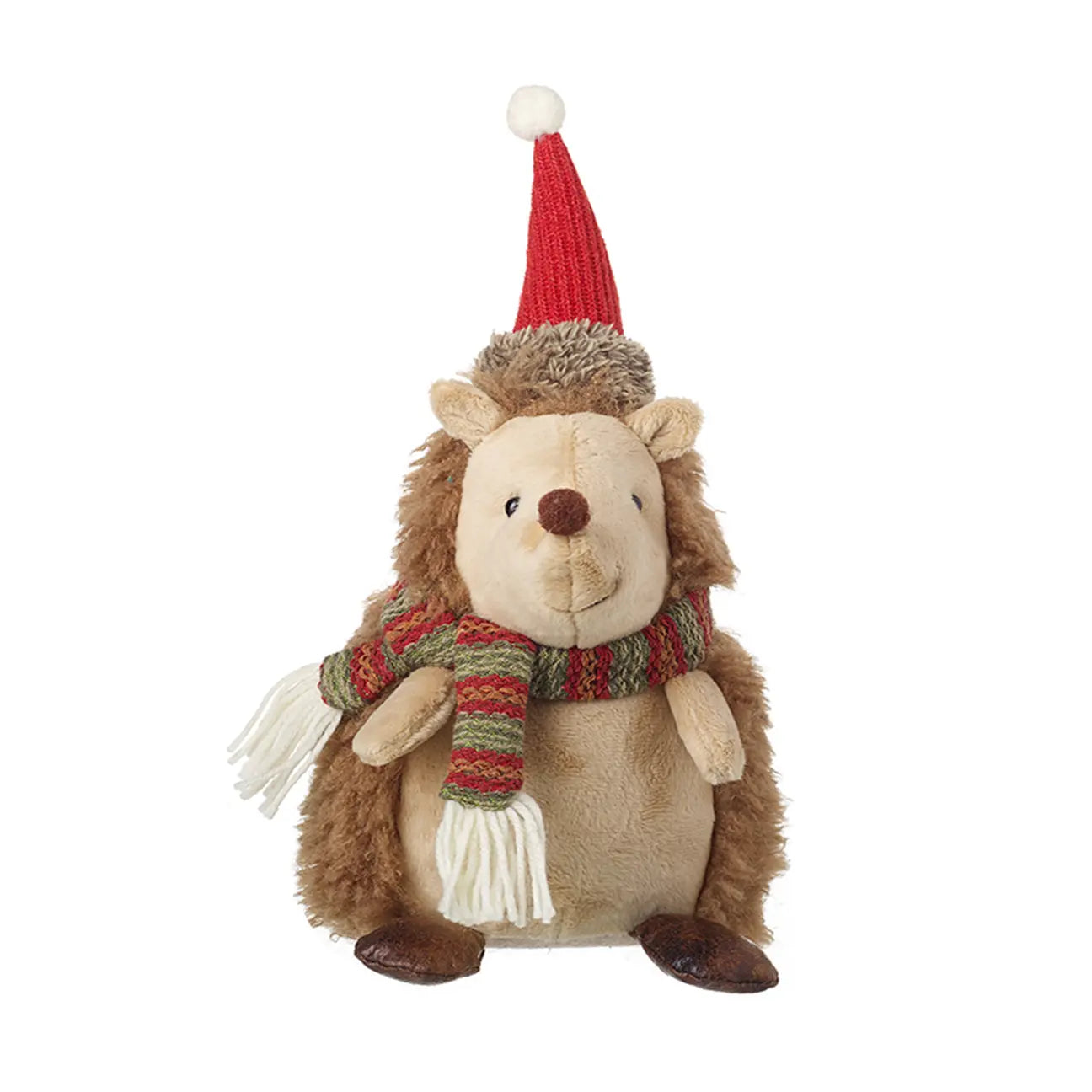 Sitting Hedgehog with Christmas hat & Scarf