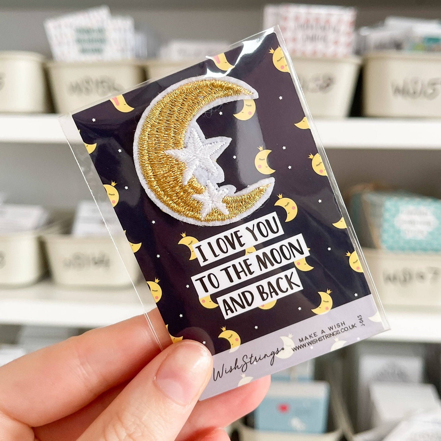 Gold Moon, Embroidery iron on patch