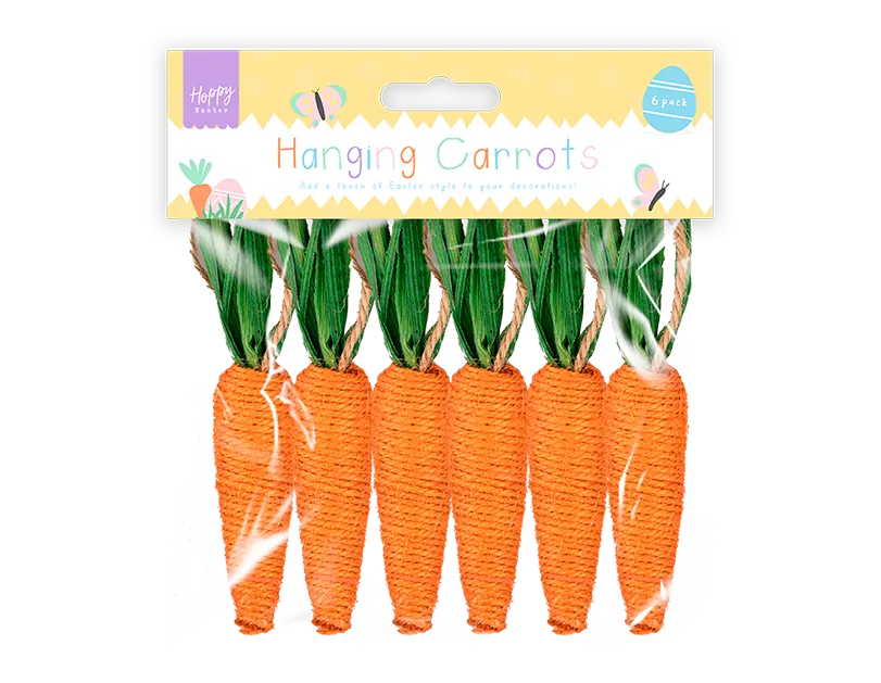 Easter Hanging Carrots 6pk