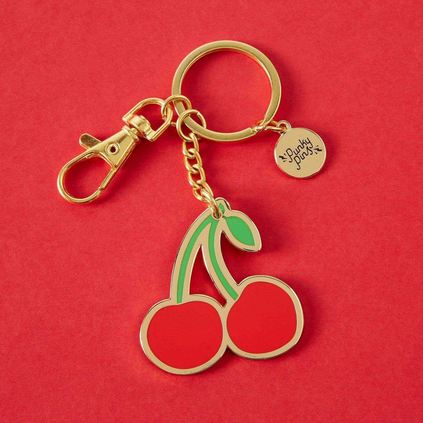 Cherry Enamel Keyring