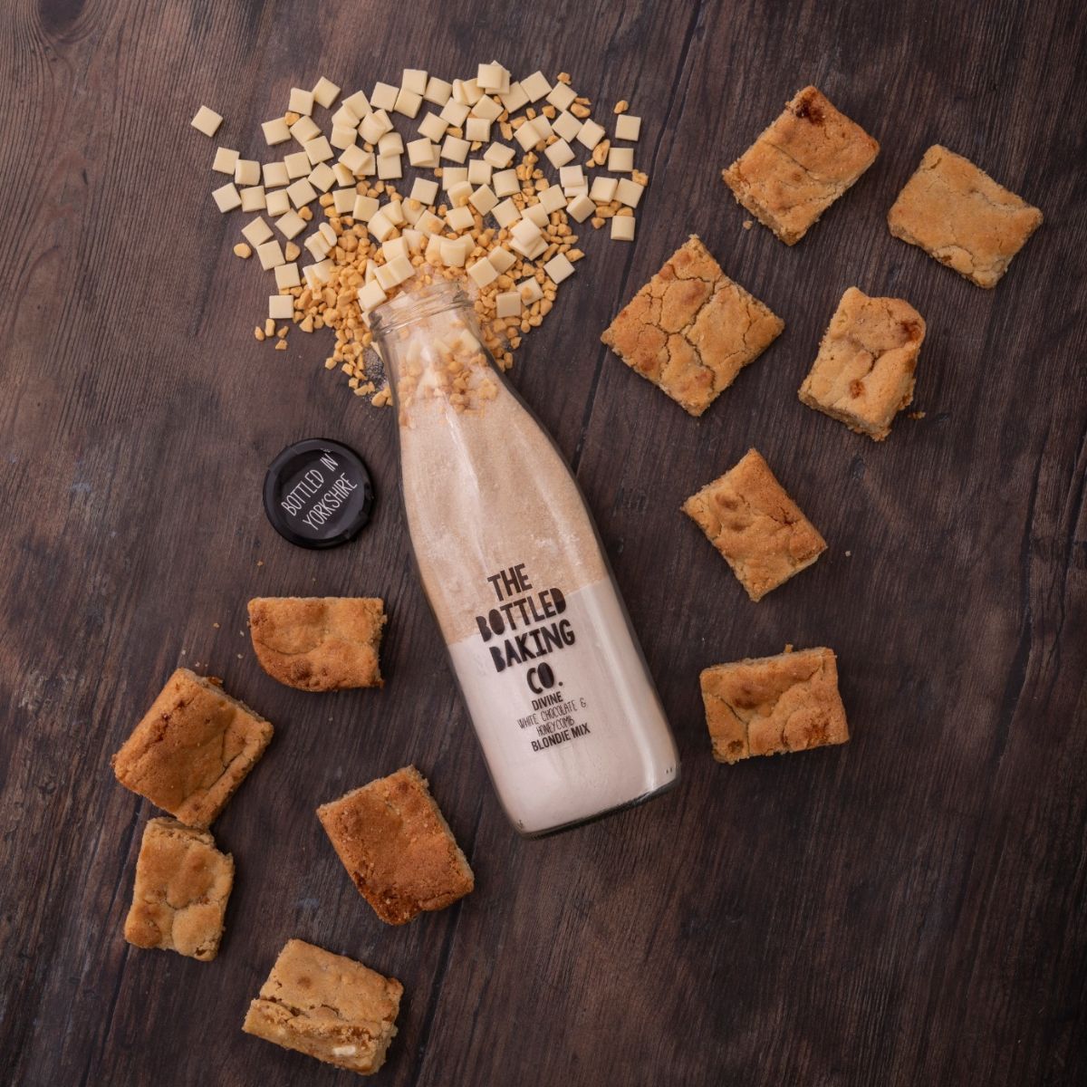 Divine White Chocolate & Honeycomb Blondie Bottled Baking Mix - 750ml