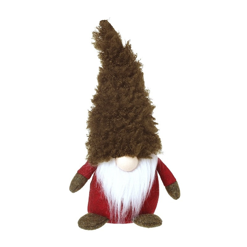 Small Red Gonk With Green Fluffy Hat