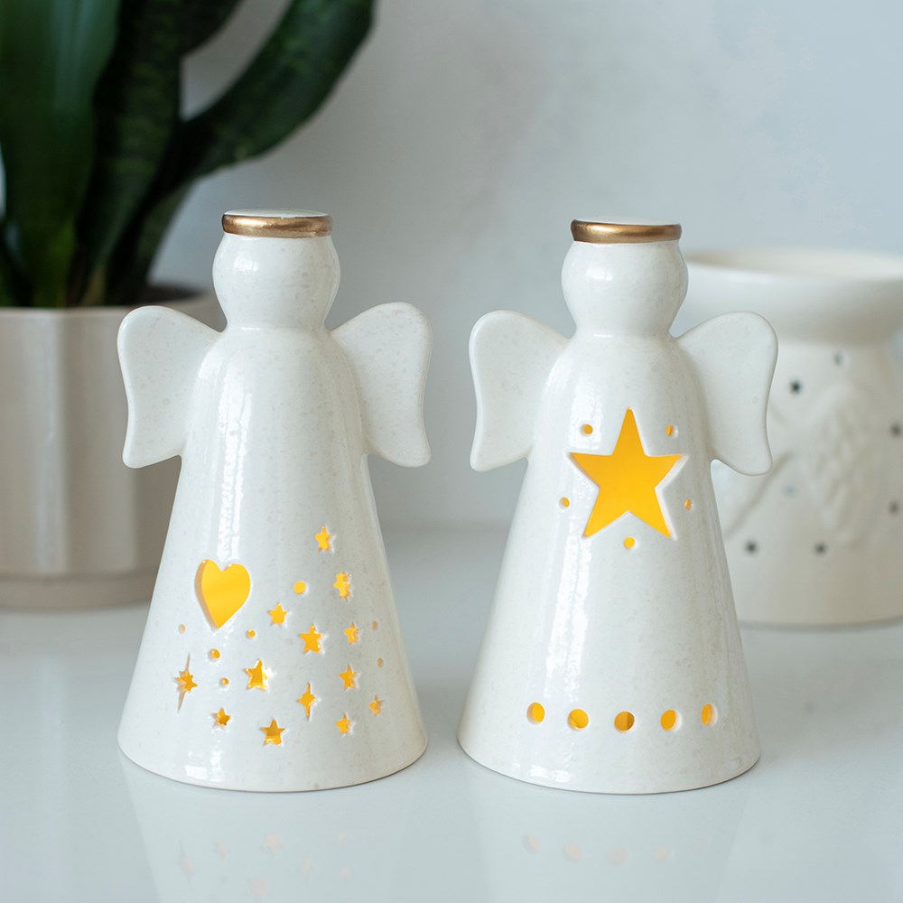 Set of 2 LED Angel Decorations