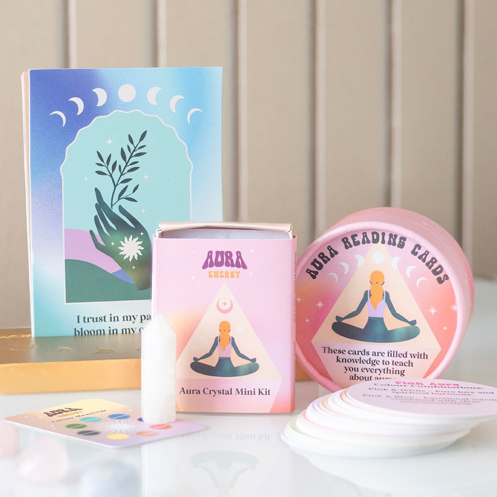 Aura Affirmation Cards With Wooden Stand