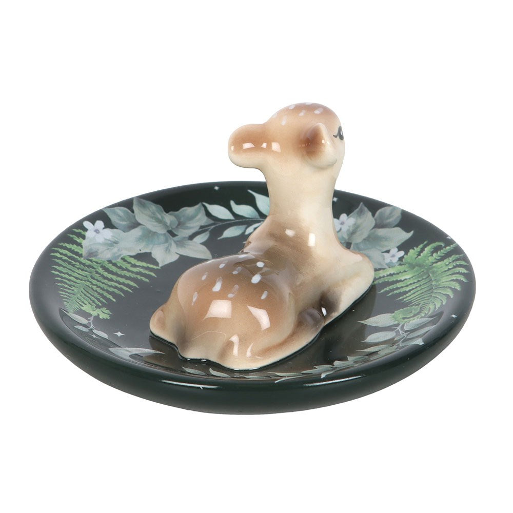 Green Fawn Trinket Dish Ceramic Trinket Dish