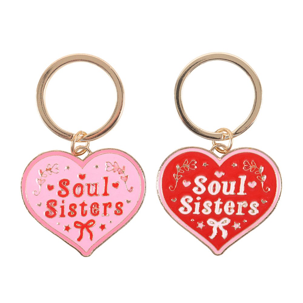 Soul Sisters Love Heart Keyrings