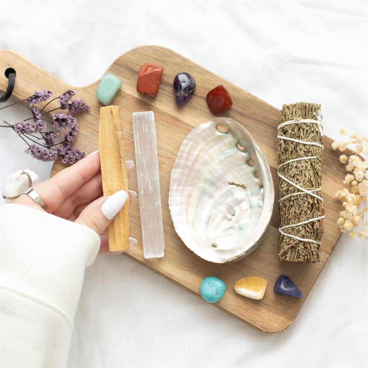 Divine Energy Smudge And Stone Wellness Kit