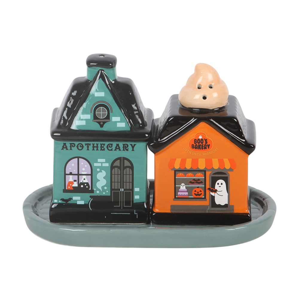 Spooky Street Salt And Pepper Shakers