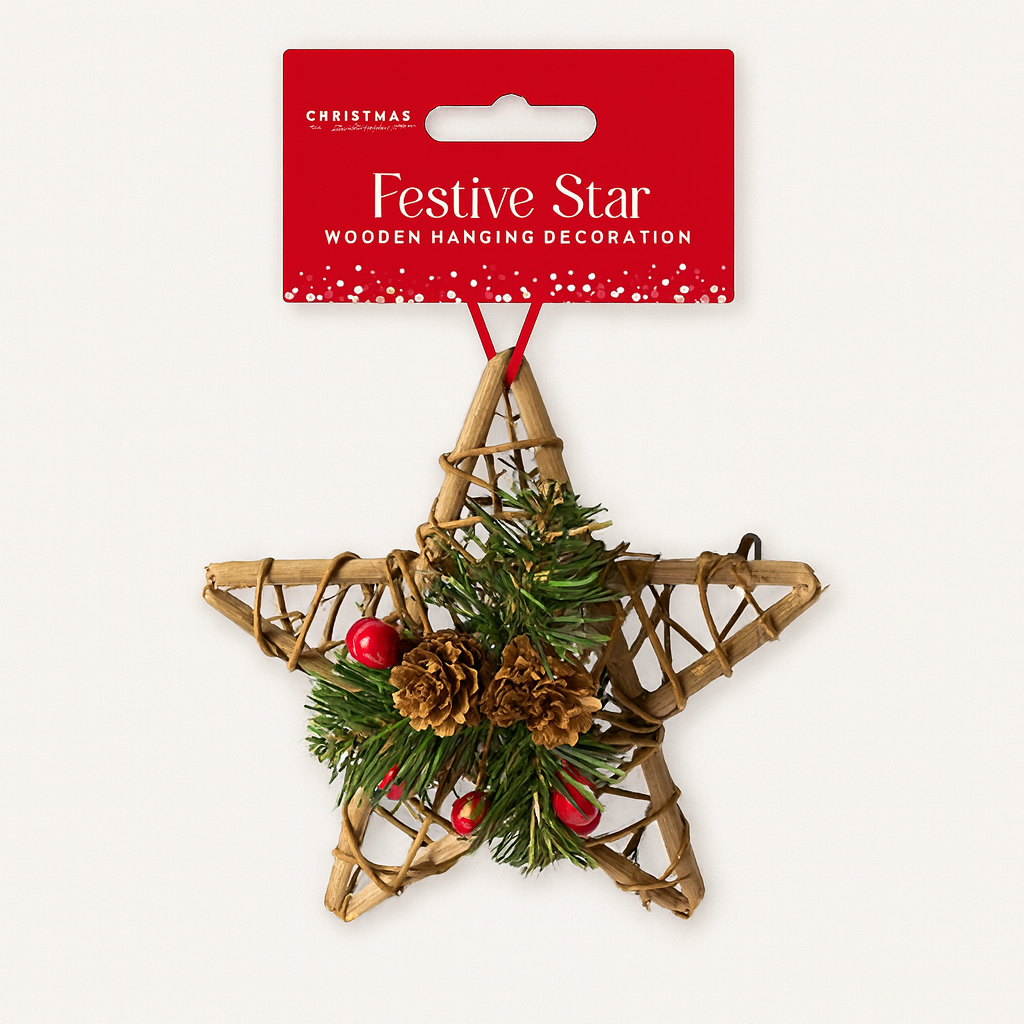 Wooden Hanging Star