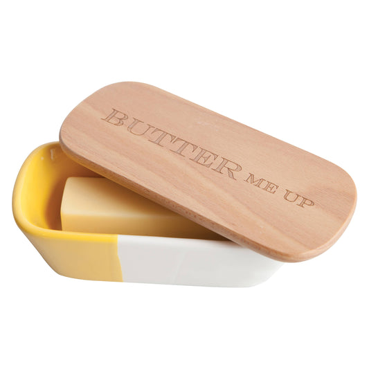 Butter Dish- Yellow "Butter Me Up"