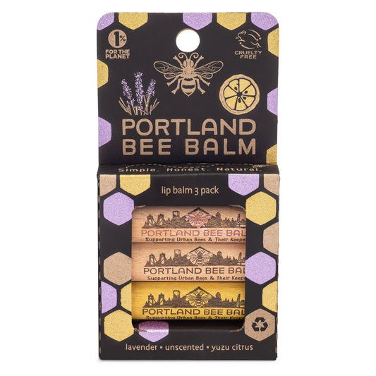 Portland Bee Balm's Assorted 3-Pack (Lavender, Yuzu, Unscented)