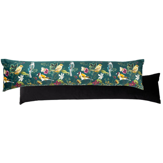 Midnight Garden Bird Draught Excluder Teal