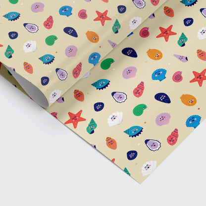 Shells Gift Wrap | Shell Wrapping Paper | Coastal Gifts