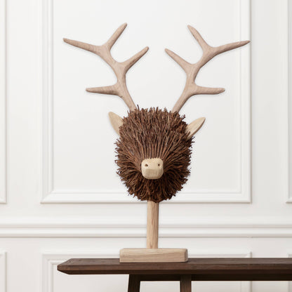 Stirling Stag Head Wooden Sculpture Brown