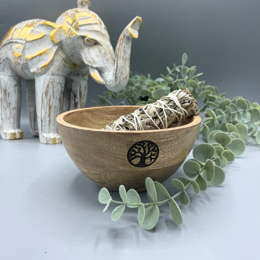 Wooden Smudge and Ritual Offerings Bowl - Tree of Life