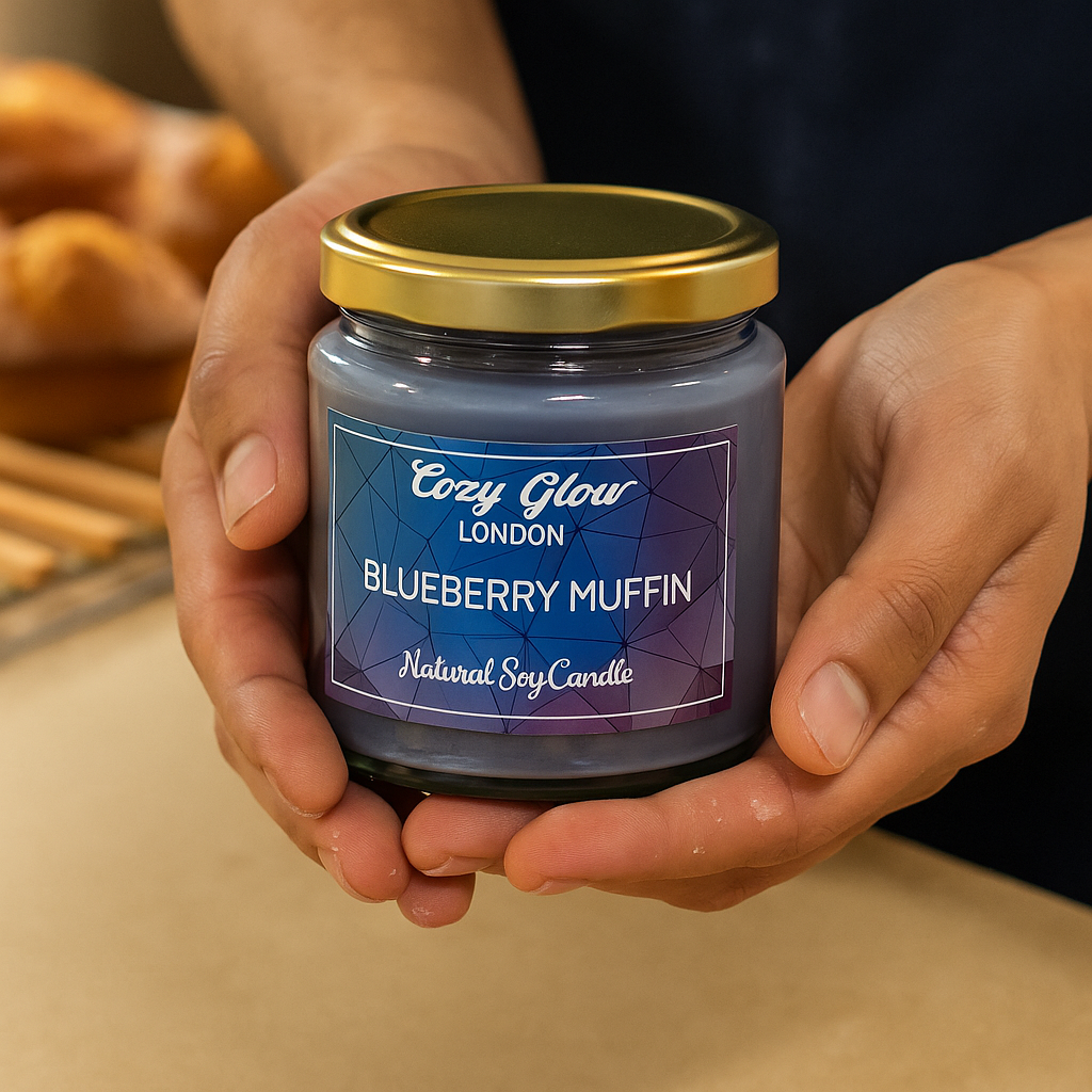 Bougie de soja muffin aux bleuets