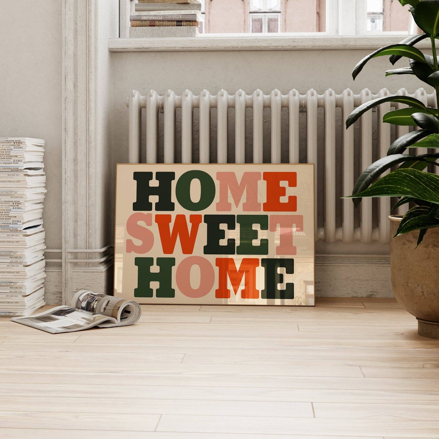 Home Sweet Home Bold Print: Rust / Unframed / A3