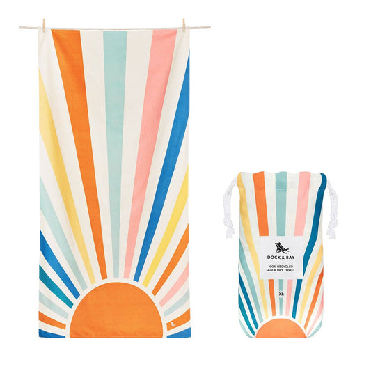 Dock & Bay Quick Dry Towels - Stripes Go Wild - Rising Sun: Extra Large (78x35")
