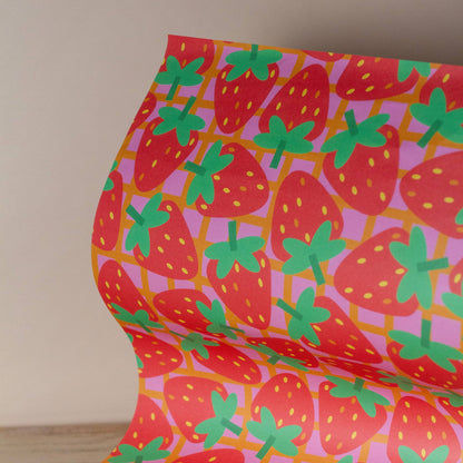 Strawberry Gift Wrap Sheets | Birthday Wrapping Paper Sheets