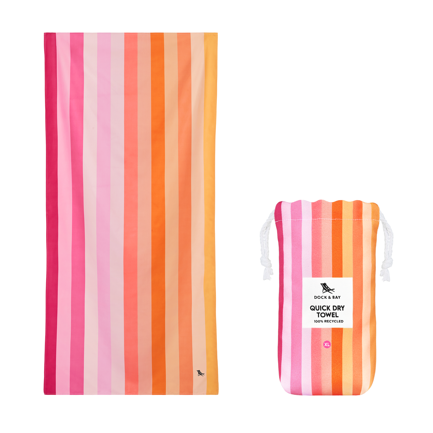 Dock & Bay Quick Dry Towels - Summer - Miami Sorbet: Large (160x90cm)