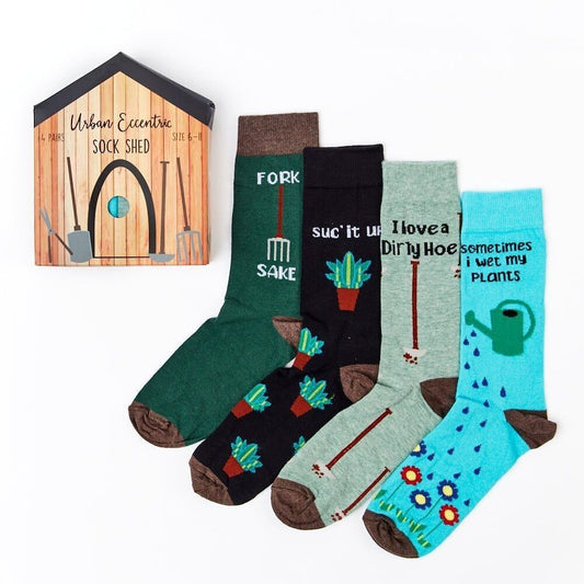 Gardening 'In The Shed' Unisex Socks Set of 4