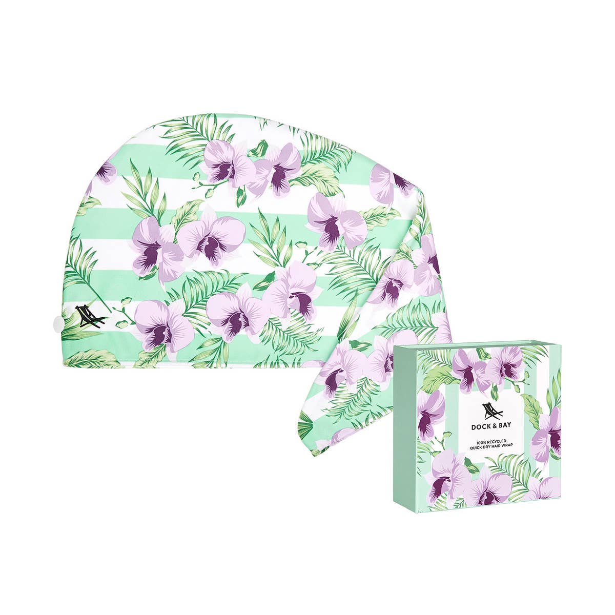 Dock & Bay Quick Dry Hair Wrap - Botanical - Orchid Utopia: Orchid Utopia / One Size