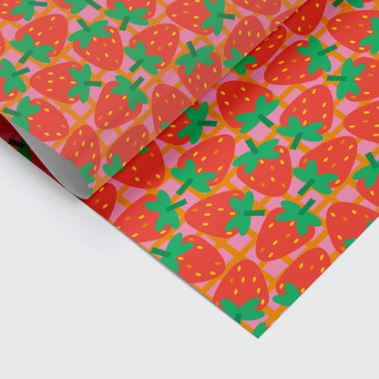 Strawberry Gift Wrap Sheets | Birthday Wrapping Paper Sheets