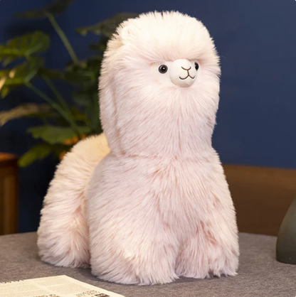 Fluffy Alpaca Llama Plush Toy: Pink / S - 32cm/12.6in