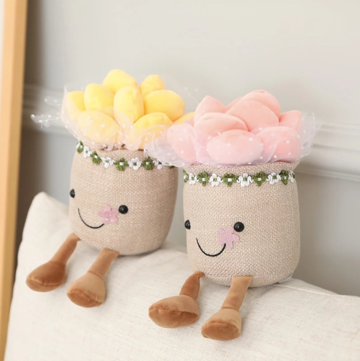 25cm Succulent Plant Plush Toy: Pink