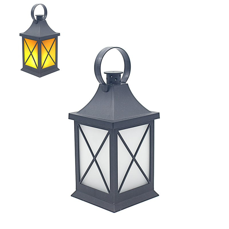 Traditional Style LED Lantern with Flame Effect Light