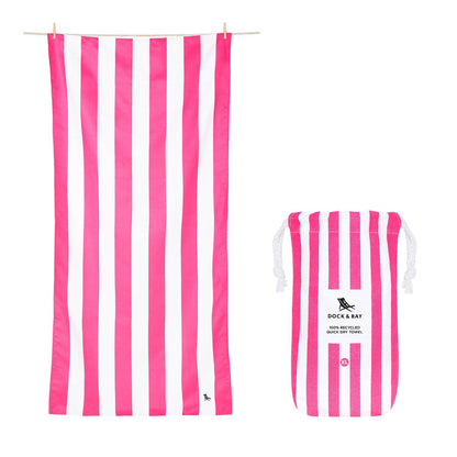 Dock & Bay Quick Dry Towels - Cabana - Phi Phi Pink: Extra Large (78x35")