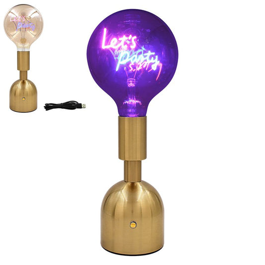 'Let's Party' Led Text Lamp