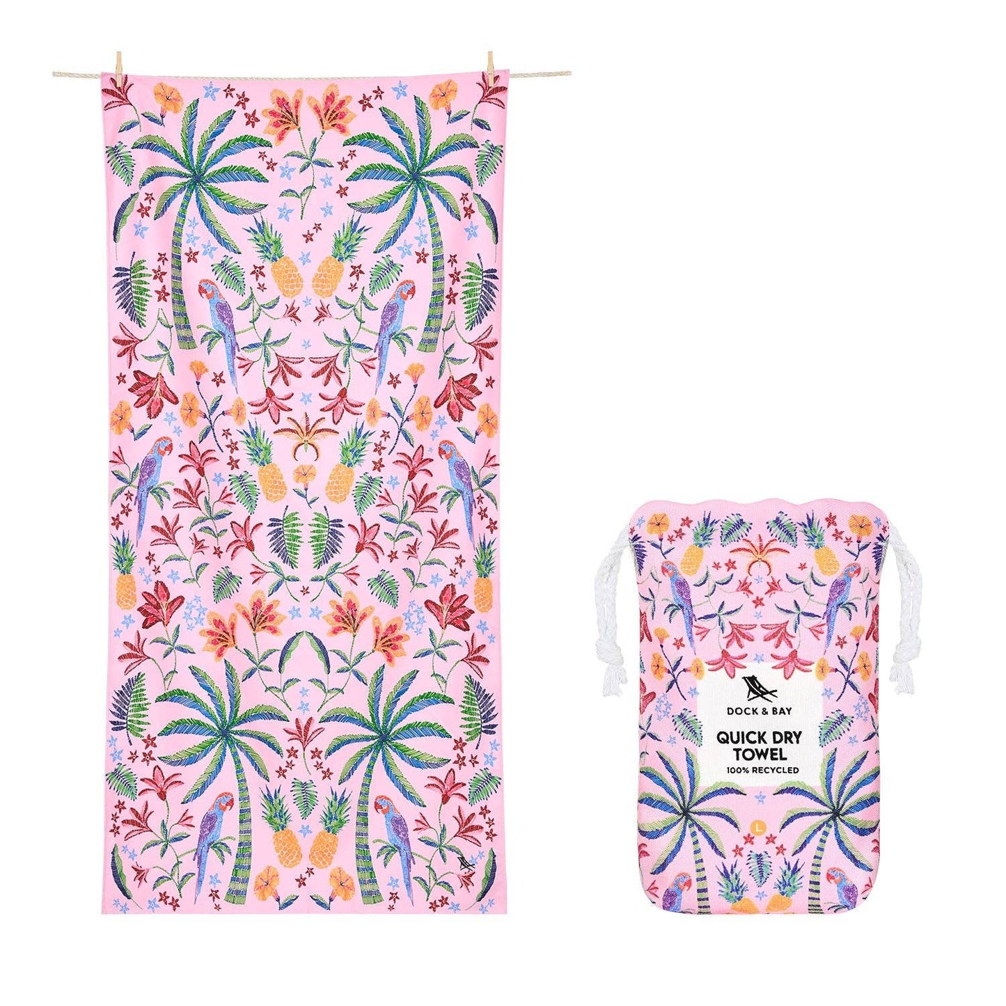 Dock & Bay Quick Dry Towel - Pink Paradise: Large (160x90cm)