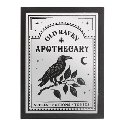 Old Raven Apothecary Gothic Mirrored Wall Art