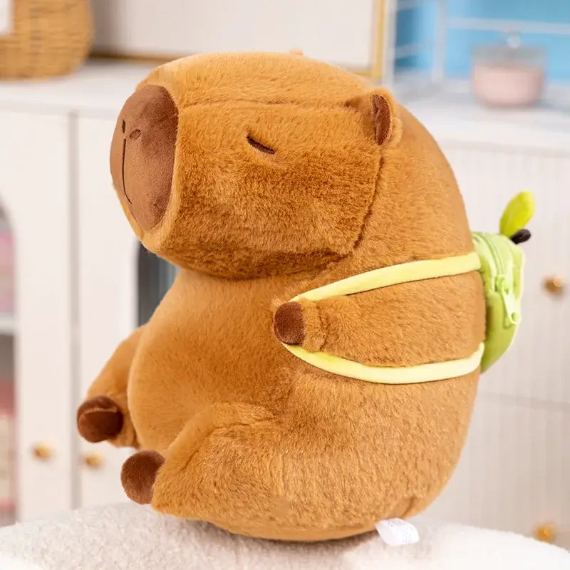 Capybara With Avocado Backpack Plush: M - 30cm/11.8in