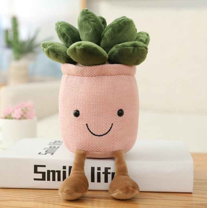 25cm Succulent Plant Plush Toy: Pink