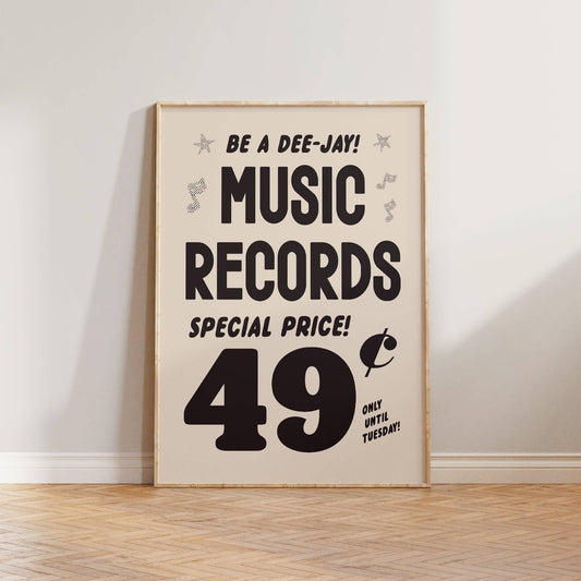 Vintage Music Records Advert Print: Unframed / A3