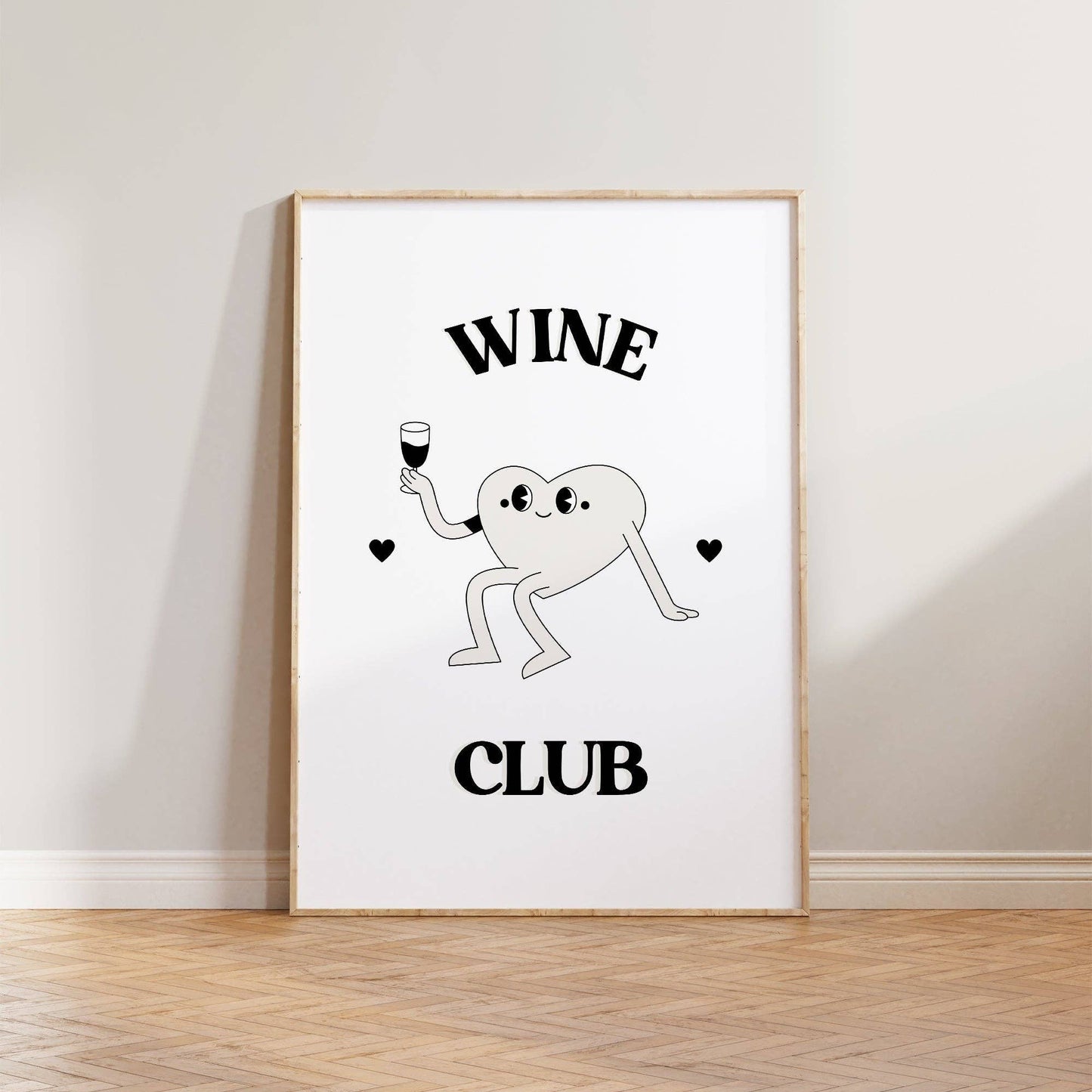 Wine Club Print: Pink / Unframed / A3