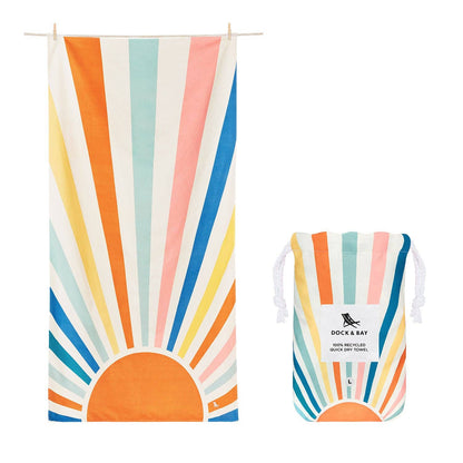 Dock & Bay Quick Dry Towels - Stripes Go Wild - Rising Sun: Extra Large (78x35")