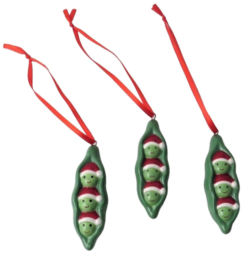 Ceramic Peas in a Pod Decoration