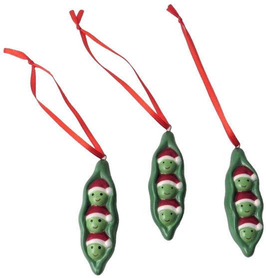 Ceramic Peas in a Pod Decoration