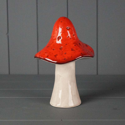 Red Ceramic Mushroom, 20cm