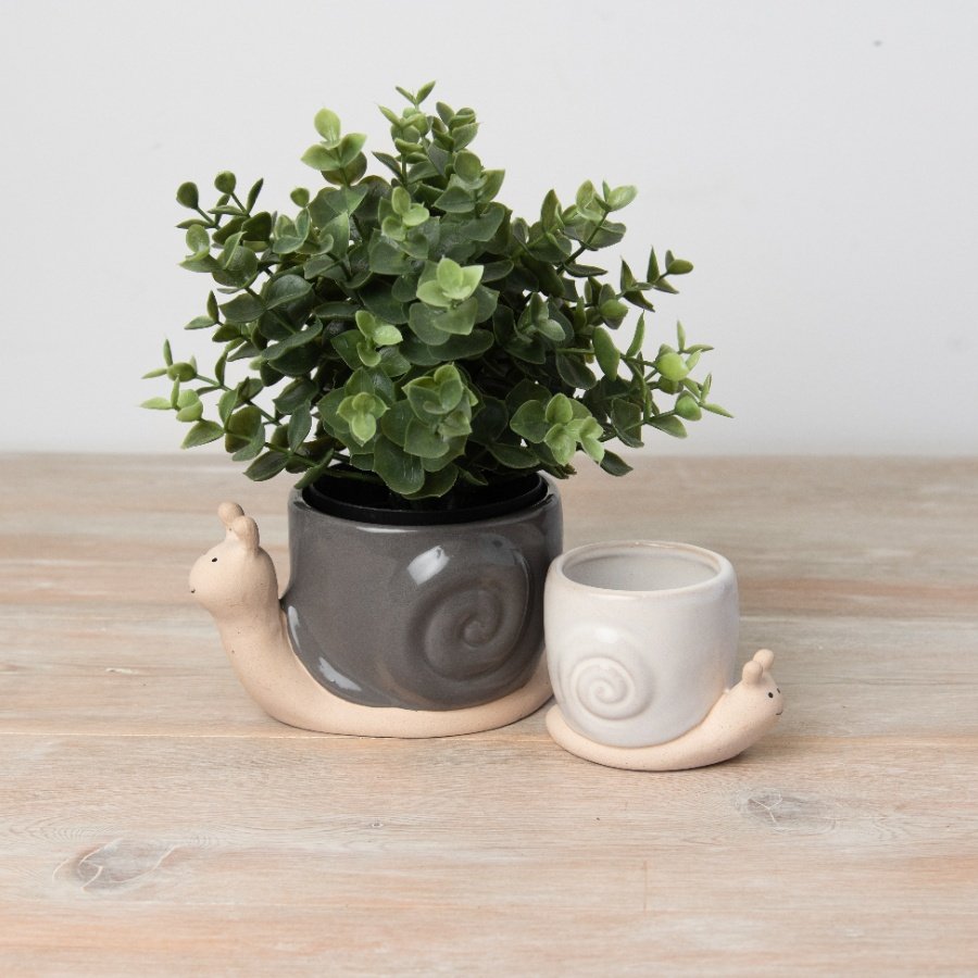 Snail Plant Pot Grey 15.3cm