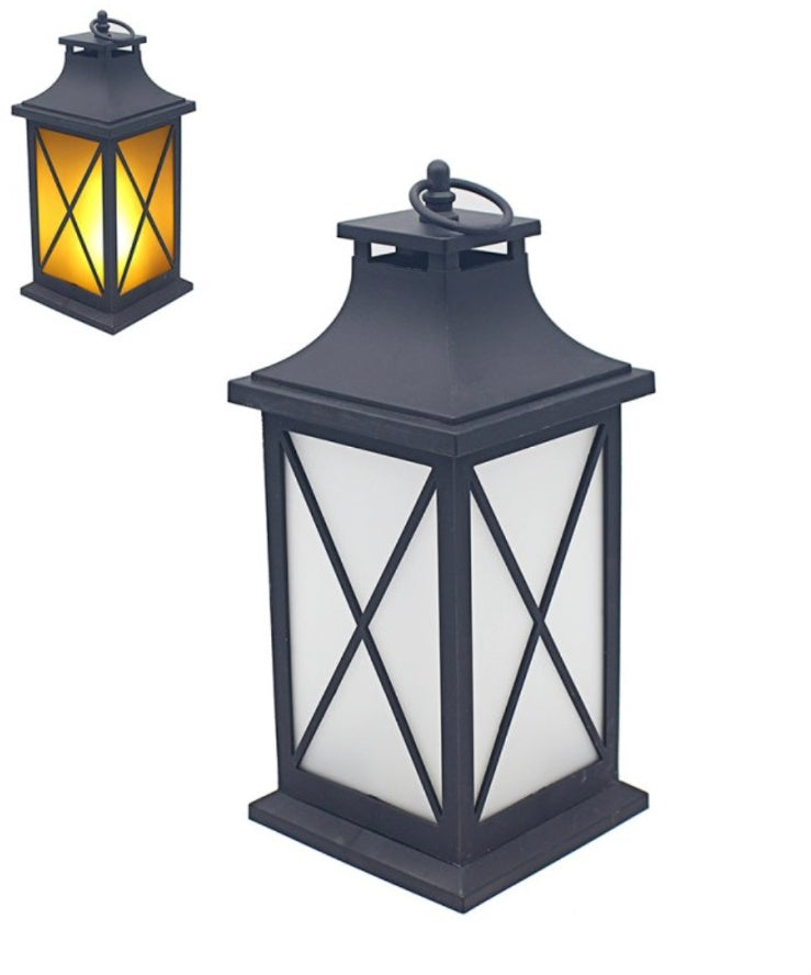 Lanterne LED de style traditionnel avec lumière à effet de flamme
